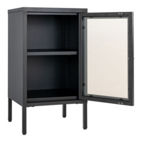 Armoire noire avec porte en verre