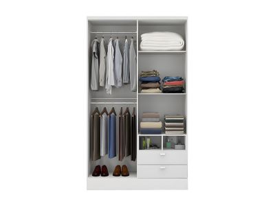 Armoire ODILON - 4 portes & 2 tiroirs - L.120 cm - Blanc