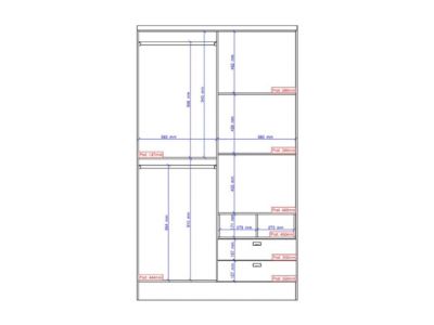 Armoire ODILON - 4 portes & 2 tiroirs - L.120 cm - Blanc