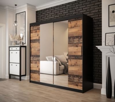 Armoire Old Style T1 a portes coulissantes H. 200 x L. 200 x P. 62 2 portes