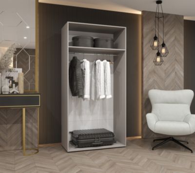 Armoire Parma 1 a portes battantes H. 202 x L.100 x P. 52, 2 portes