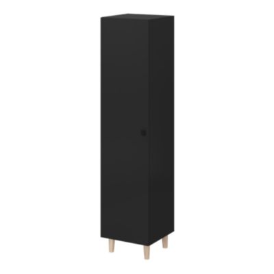 Armoire penderie 1 porte battante noire GoodHome Atomia H. 149,7 x L. 37 x P. 35 cm