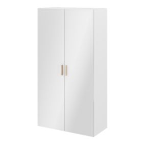 Armoire penderie 2 portes battantes blanc brillant GoodHome Atomia H. 187 x L. 100 x P. 45 cm