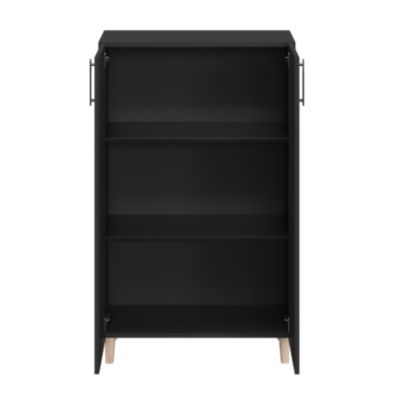 Armoire penderie 2 portes battantes noire GoodHome Atomia Noveleties H. 112,5 x L. 75 x P. 35 cm