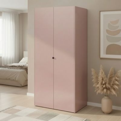 Armoire penderie 2 portes battantes rose taupe GoodHome Atomia H. 225 x L. 100 x P. 58 cm