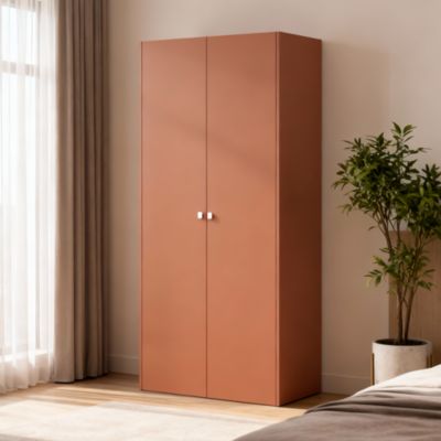 Armoire penderie 2 portes battantes terracotta GoodHome Atomia H. 225 x L. 100 x P. 45 cm