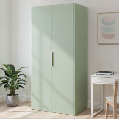 Armoire penderie 2 portes battantes vert agave GoodHome Atomia H. 225 x L. 100 x P. 58 cm
