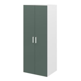 Armoire penderie 2 portes battantes vert forêt et blanc GoodHome Atomia H. 187 x L. 100 x P. 45 cm