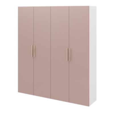 Armoire penderie 4 portes rose taupe GoodHome Atomia H. 225 x L. 200 x P. 45 cm