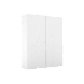 Armoire penderie blanche 10 tablettes et 4 tiroirs GoodHome Atomia H. 225 x L. 175 x P. 58 cm