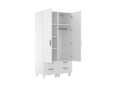 Armoire penderie blanche 4 tiroirs chambre enfant GoodHome Atomia H. 187,5 x L. 50 x P. 58 cm