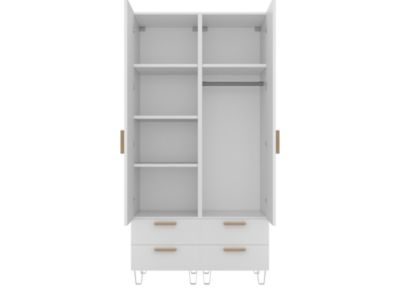 Armoire penderie blanche 4 tiroirs chambre enfant GoodHome Atomia H. 187,5 x L. 50 x P. 58 cm