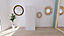 Armoire penderie blanche avec bloc 3 tiroirs GoodHome Atomia H. 187,5 x L. 75 x P. 58 cm
