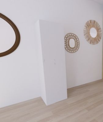 Armoire penderie blanche avec étagère GoodHome Atomia H. 187,5 x L. 50 x P. 58 cm