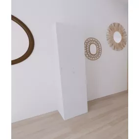Armoire penderie blanche avec étagère GoodHome Atomia H. 187,5 x L. 50 x P. 58 cm