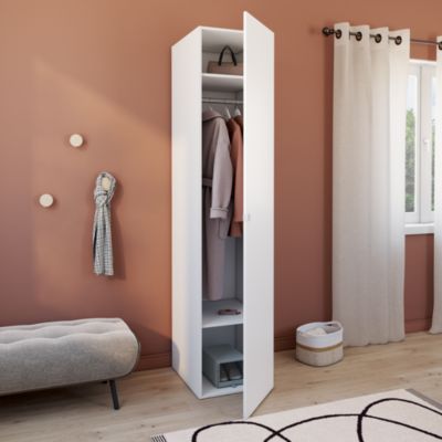 Grande Armoire Blanche 3 Portes - 200x131x95 Cm - Penderie Rangement