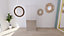 Armoire penderie blanche avec miroir et bloc 3 tiroirs GoodHome Atomia H. 187,5 x L. 75 x P. 58 cm