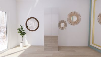 Armoire penderie blanche avec miroir et bloc 3 tiroirs GoodHome Atomia H. 225 x L. 75 x P. 58 cm