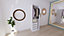 Armoire penderie blanche avec miroir et bloc 3 tiroirs GoodHome Atomia H. 225 x L. 75 x P. 58 cm