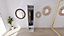 Armoire penderie blanche avec miroir GoodHome Atomia H. 225 x L. 50 x P. 58 cm