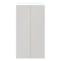 Armoire penderie blanche portes battantes gris clair mat GoodHome Atomia H. 187,5 x L. 100 x P. 60 cm