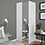 Armoire penderie blanche portes battantes miroir et blanches GoodHome Atomia H. 187,5 x L. 75 x P. 60 cm