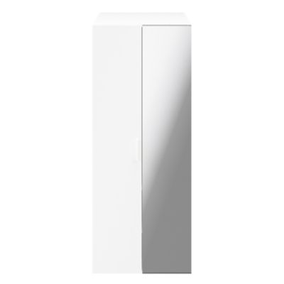 Armoire penderie blanche portes battantes miroir et blanches GoodHome Atomia H. 187,5 x L. 75 x P. 60 cm