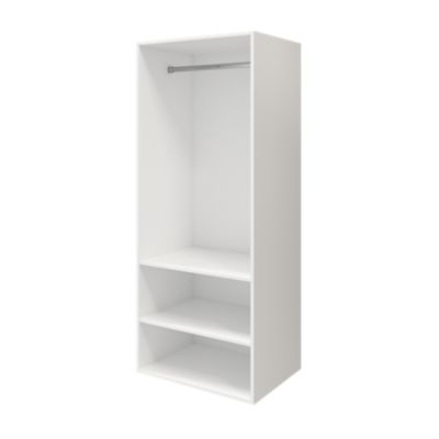 Armoire penderie blanche portes battantes miroir et blanches GoodHome Atomia H. 187,5 x L. 75 x P. 60 cm