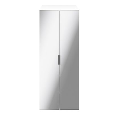 Armoire Penderie Blanche Portes Battantes Miroir GoodHome Atomia H. 187 ...