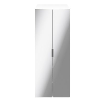 Armoire penderie blanche portes battantes miroir GoodHome Atomia H. 187