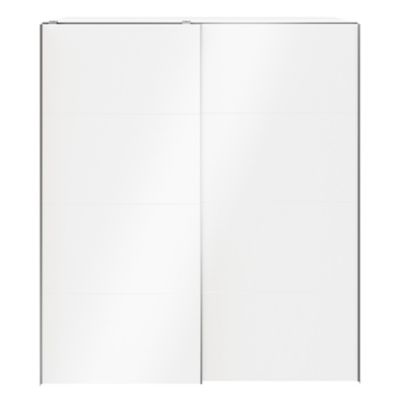 Armoire penderie blanche portes coulissantes blanches brillantes GoodHome Atomia H. 225 x L. 200 x P. 63,5 cm