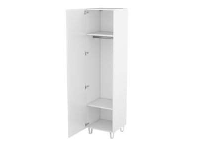 Armoire penderie blanche sur pieds chambre enfant GoodHome Atomia H. 198,5 x L. 50 x P. 58 cm