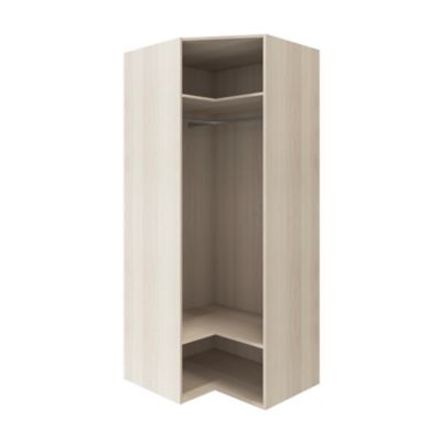 Armoire penderie d'angle effet chêne avec porte battante miroir GoodHome Atomia H. 225 x L. 100 x P. 89 cm