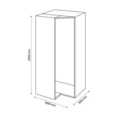 Armoire penderie d'angle effet chêne grisé avec porte battante GoodHome Atomia H. 225 x L. 100 x P. 89 cm
