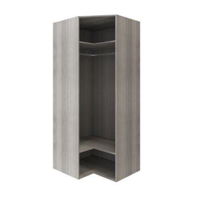 Armoire penderie d'angle effet chêne grisé avec porte battante GoodHome Atomia H. 225 x L. 100 x P. 89 cm
