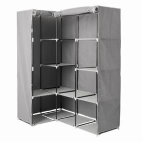 Armoire penderie d'angle tissu gris - 5Five