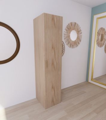 Armoire penderie effet chêne GoodHome Atomia H. 225 x L. 50 x P. 58 cm ...