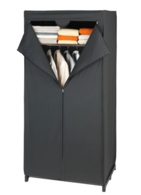 Armoire-penderie H. 160 cm x L. 75 cm avec étagère Deep Black Wenko noir