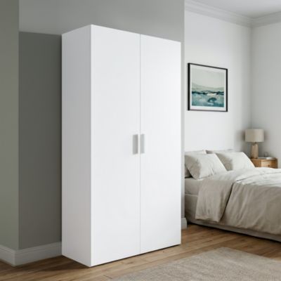 Armoire penderie portes battantes blanc GoodHome Atomia H. 187,5 x L. 100 x P. 45 cm