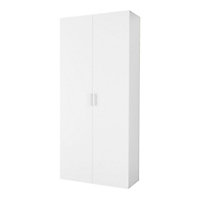 Armoire penderie portes battantes blanc GoodHome Atomia H. 225 x L. 100 x P. 45 cm