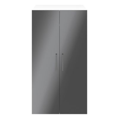 Armoire Penderie Portes Battantes Blanche Et Anthracite Brillant ...