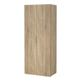 Armoire penderie portes battantes effet chêne Albas H. 200,6 x L. 80,3 x P. 51,9 cm