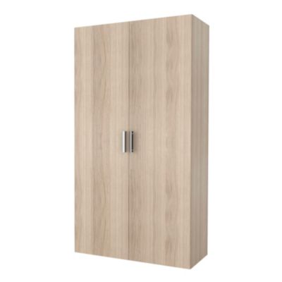 Armoire De Rangement 45x200cm Chêne Clair GENEVARO - Armoire Pas Cher