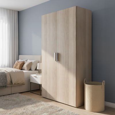 Armoire penderie portes battantes effet chêne GoodHome Atomia H. 187,5 x L. 100 x P. 45 cm