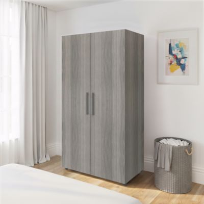 Armoire penderie portes battantes effet chêne grisé GoodHome Atomia H. 187,5 x L. 100 x P. 60 cm