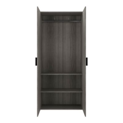 Armoire penderie portes battantes effet chêne grisé GoodHome Atomia H. 225 x L. 100 x P. 45 cm
