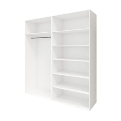 Armoire penderie portes coulissantes anthracite brillant et miroir GoodHome Atomia H. 225 x L. 200 x P. 63,5 cm