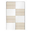 Armoire penderie portes coulissantes blanches brillantes et effet chêne GoodHome Atomia H. 225 x L. 150 x P. 63,5 cm