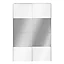 Armoire penderie portes coulissantes blanches brillantes et miroir GoodHome Atomia H. 225 x L. 150 x P. 63,5 cm