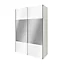 Armoire penderie portes coulissantes blanches brillantes et miroir GoodHome Atomia H. 225 x L. 150 x P. 63,5 cm